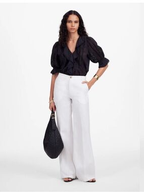 NWT Madewell The Zoe Relaxed Wide Pant in 100% Linen Size 2